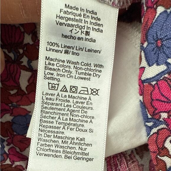 J. Crew Afternoon Linen Dress Berry Floral Pink Size Small - Picture 10 of 14